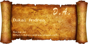 Dukai Andrea névjegykártya